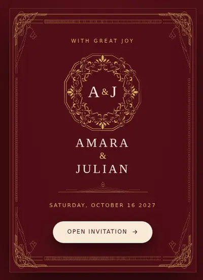 Brocade · Red invitation design