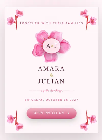 Cherry Blossom · Pink invitation design