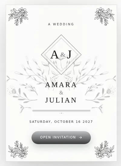 Ivory & Ink invitation design