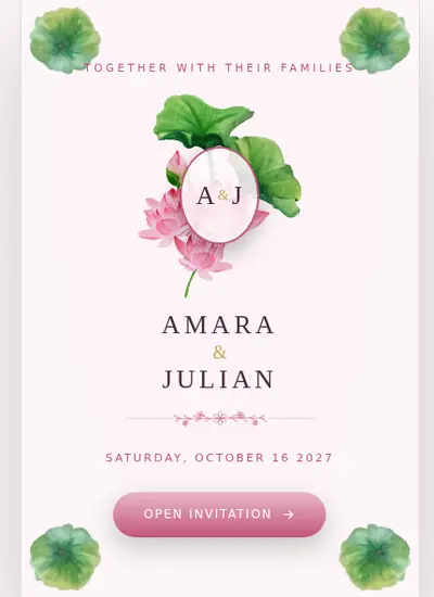 Lotus · Pink invitation design