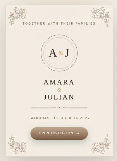 Minimalism · Brown invitation design