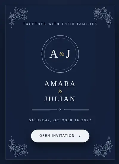 Minimalism · Navy invitation design