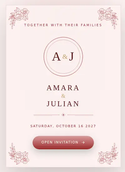 Minimalism · Red invitation design