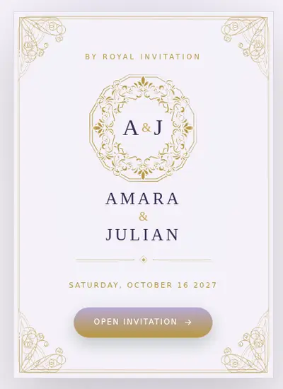 Royal II · Purple invitation design