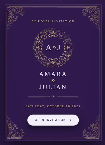 Royal · Purple invitation design