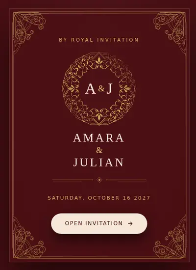 Royal · Red invitation design