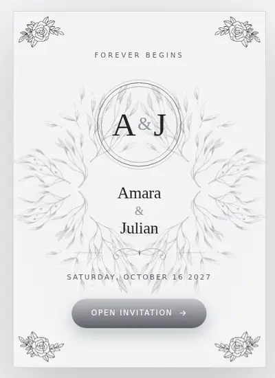 Silver Script invitation design
