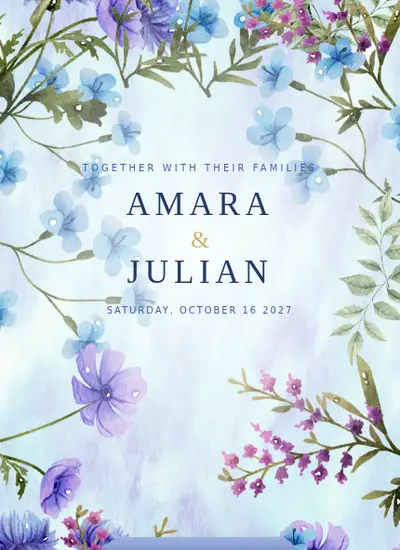 Spring Garden · Blue invitation design