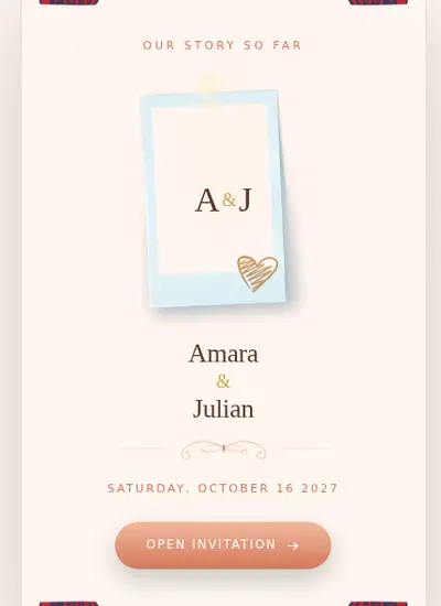 Sweet Love · Peach invitation design